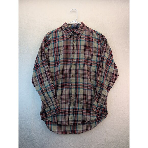 Pendleton Oceanside Long Sleeve Button Down Shirt India Madras Plaid Size Medium - Picture 1 of 9
